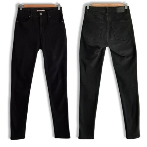 LEVI'S 721 High Rise Skinny Black Jeans Pants Neutral Sz 26 Flawed - Picture 1 of 16